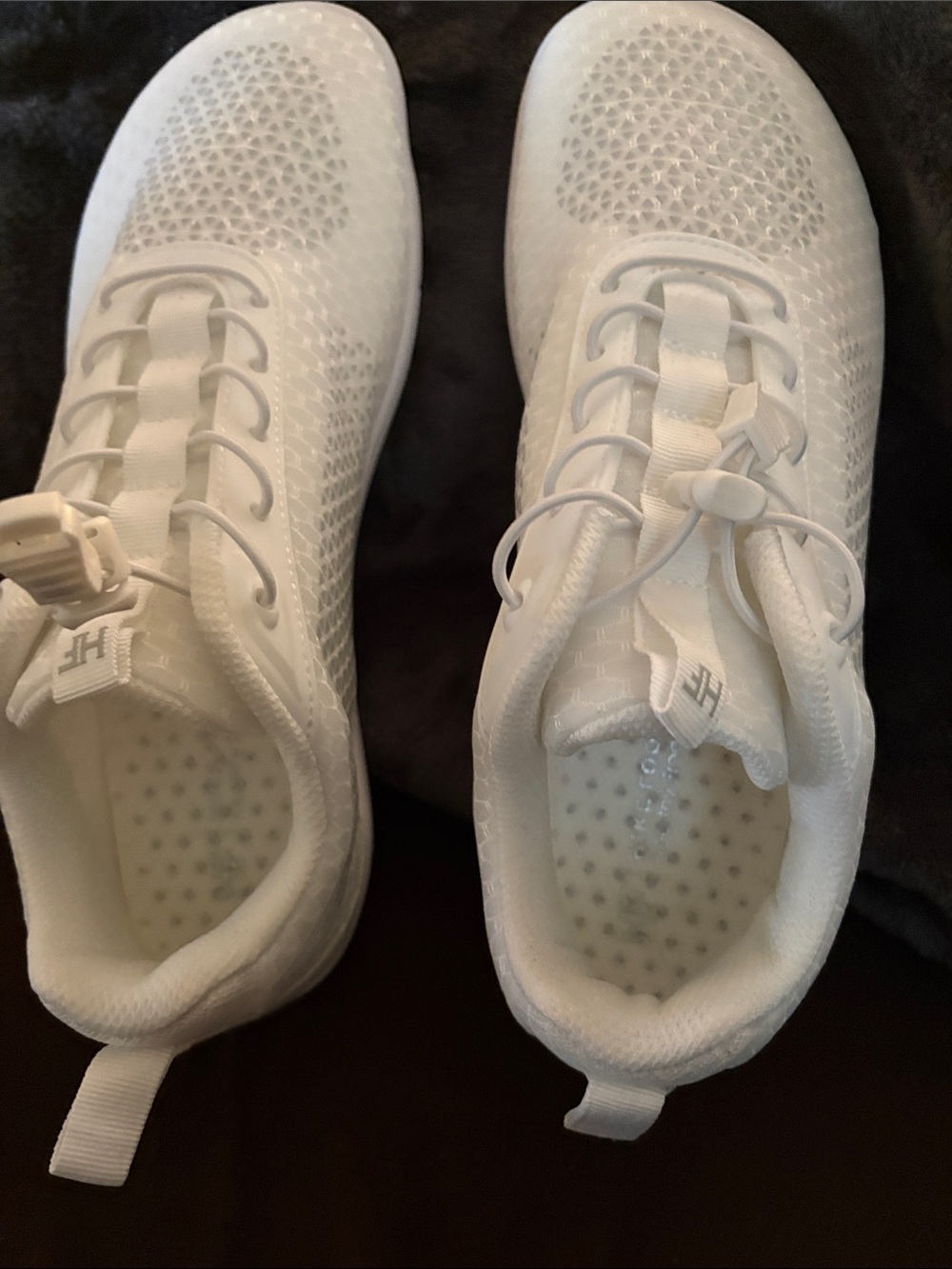 White Women's Knit Slip-On Athletic Sneakers